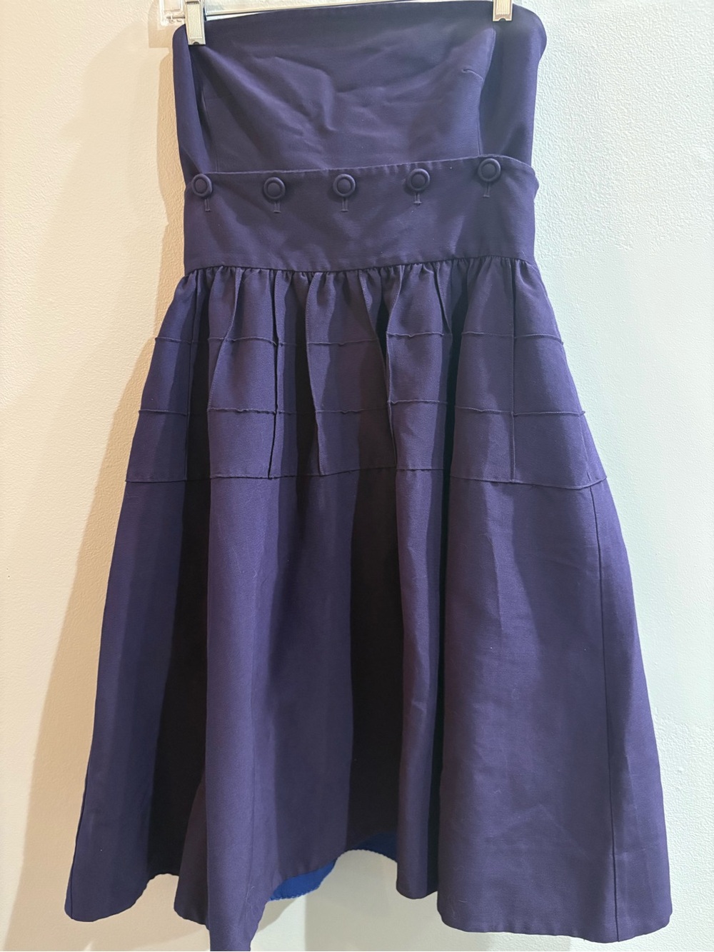 Maeve Anthropologie Purple/Blue  Strapless Cocktail Dress Size 4